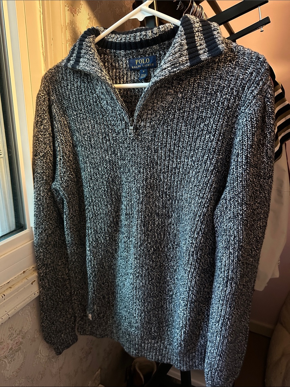 Polo by Ralph Lauren Men's Gray Half-Zip Knit Sweater